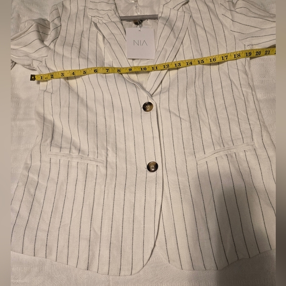 NWT Nia Felix Two-Botton Color Black/White Striped Blazer Size M - Picture 6 of 14